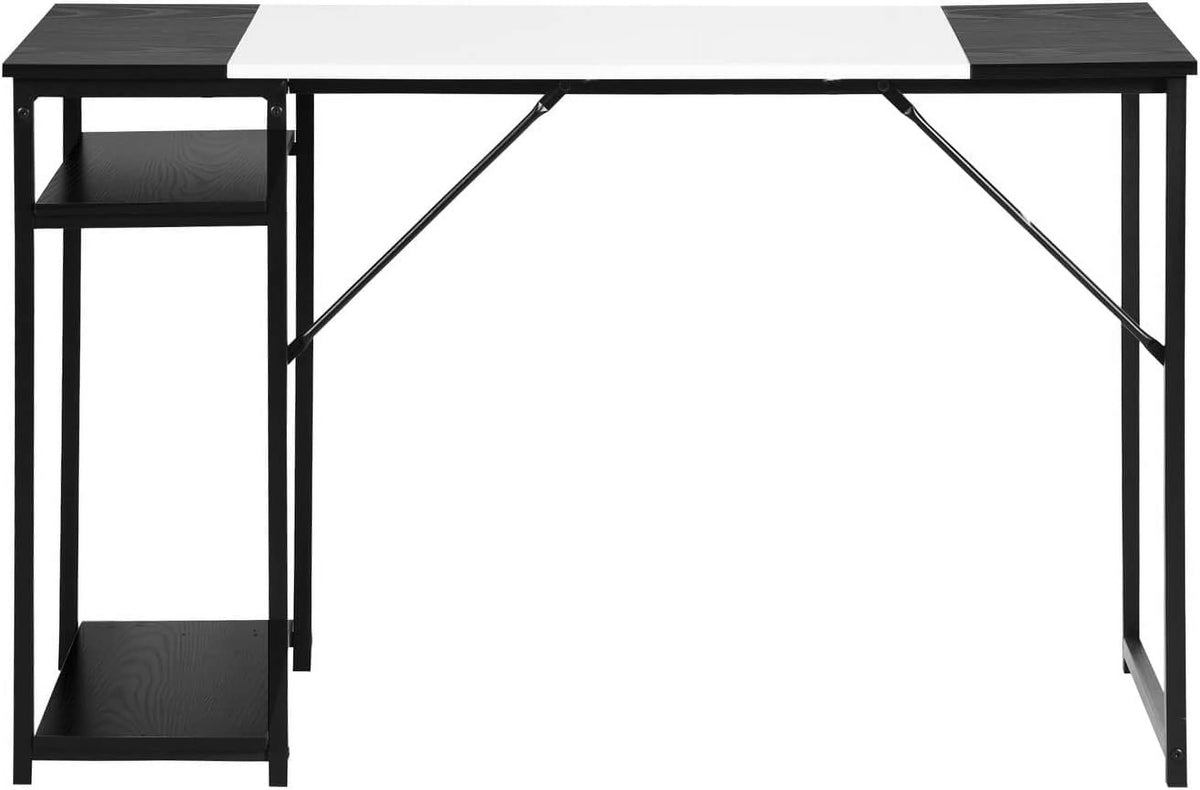 White 55.1 Inch Computer Desk with Shelves M121628