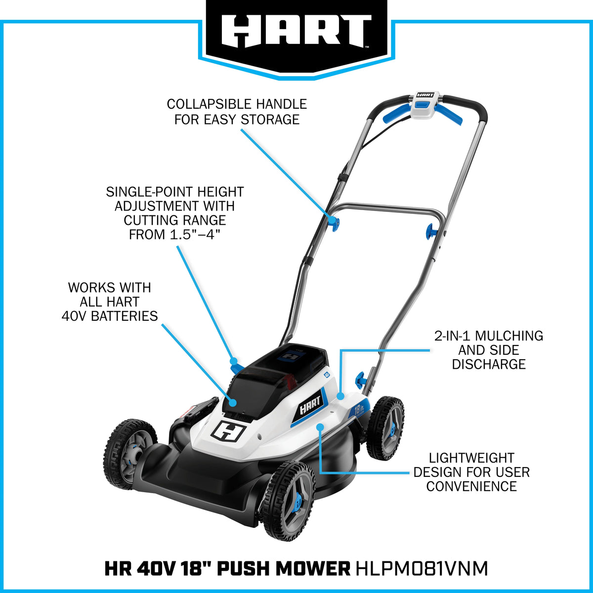 Cordless 18-inch Push Mower Kit T957