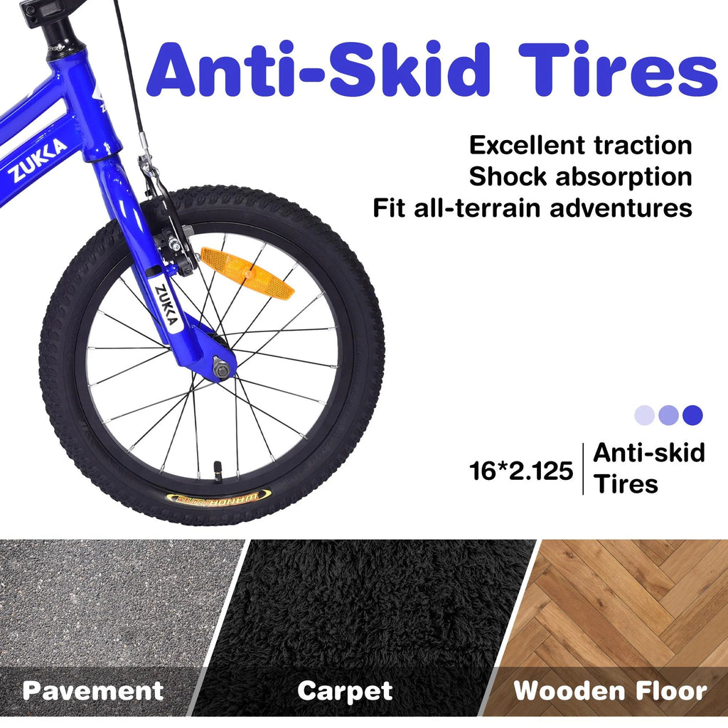 Blue 16 Kids Bike with Auxiliary Wheel V908876