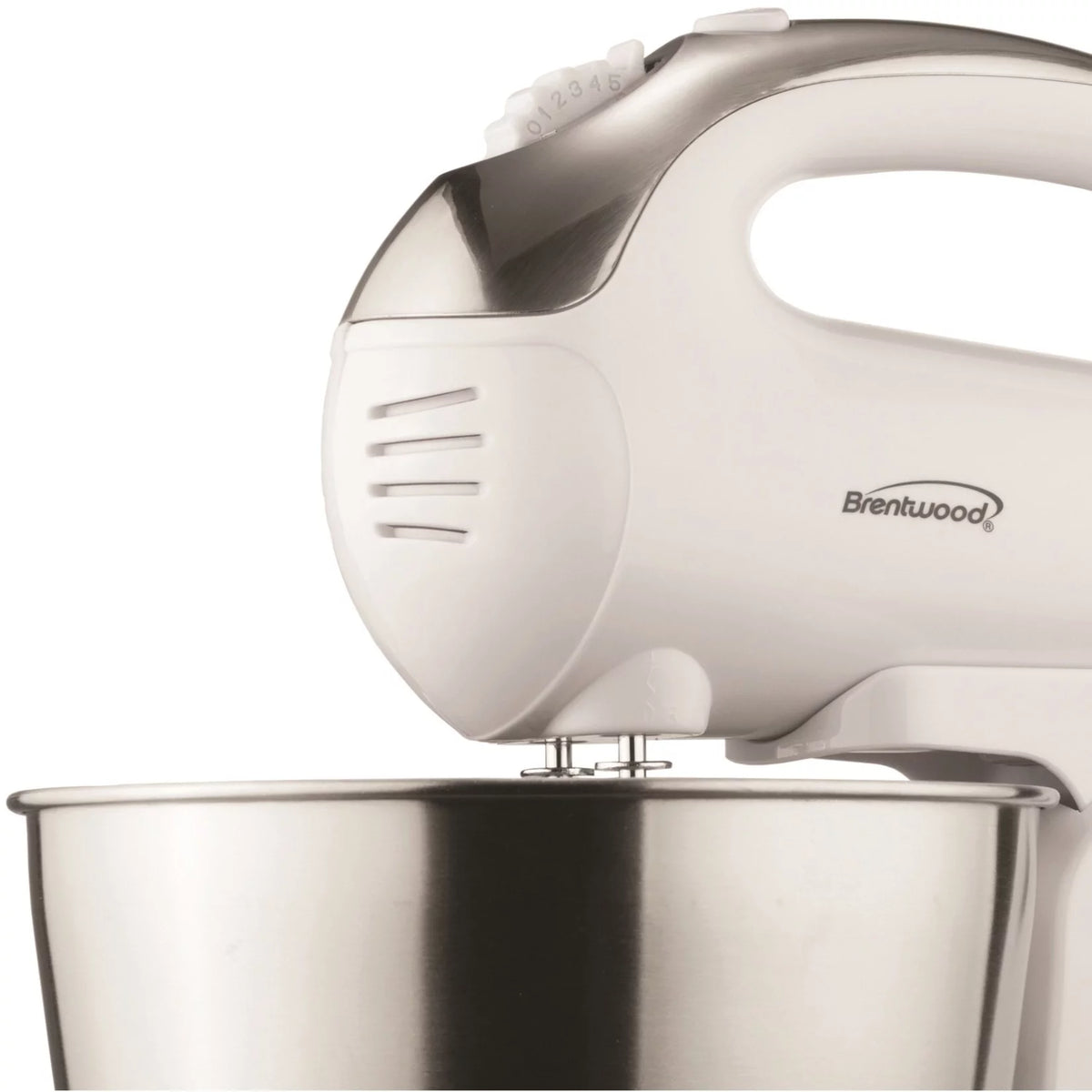 5 Speed Stand Mixer with Stainless Steel Bowl in White Z35613
