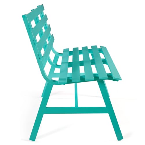 Blue Weatherproof Aluminum Outdoor Bench V577