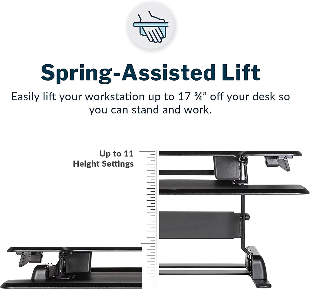 Adjustable 2-Tier Standing Desk Converter Black A642