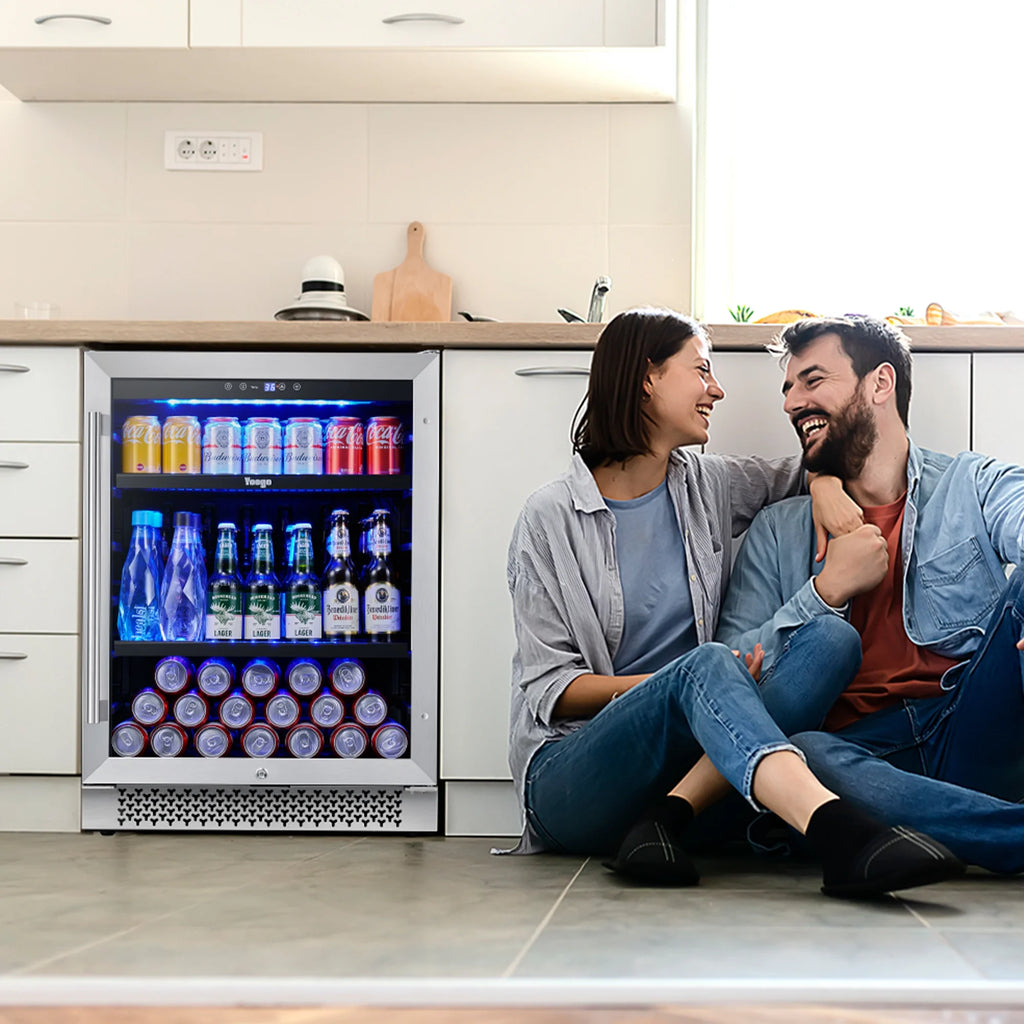 24'' 180 Cans Beverage Refrigerator Built-in or Freestanding B2812