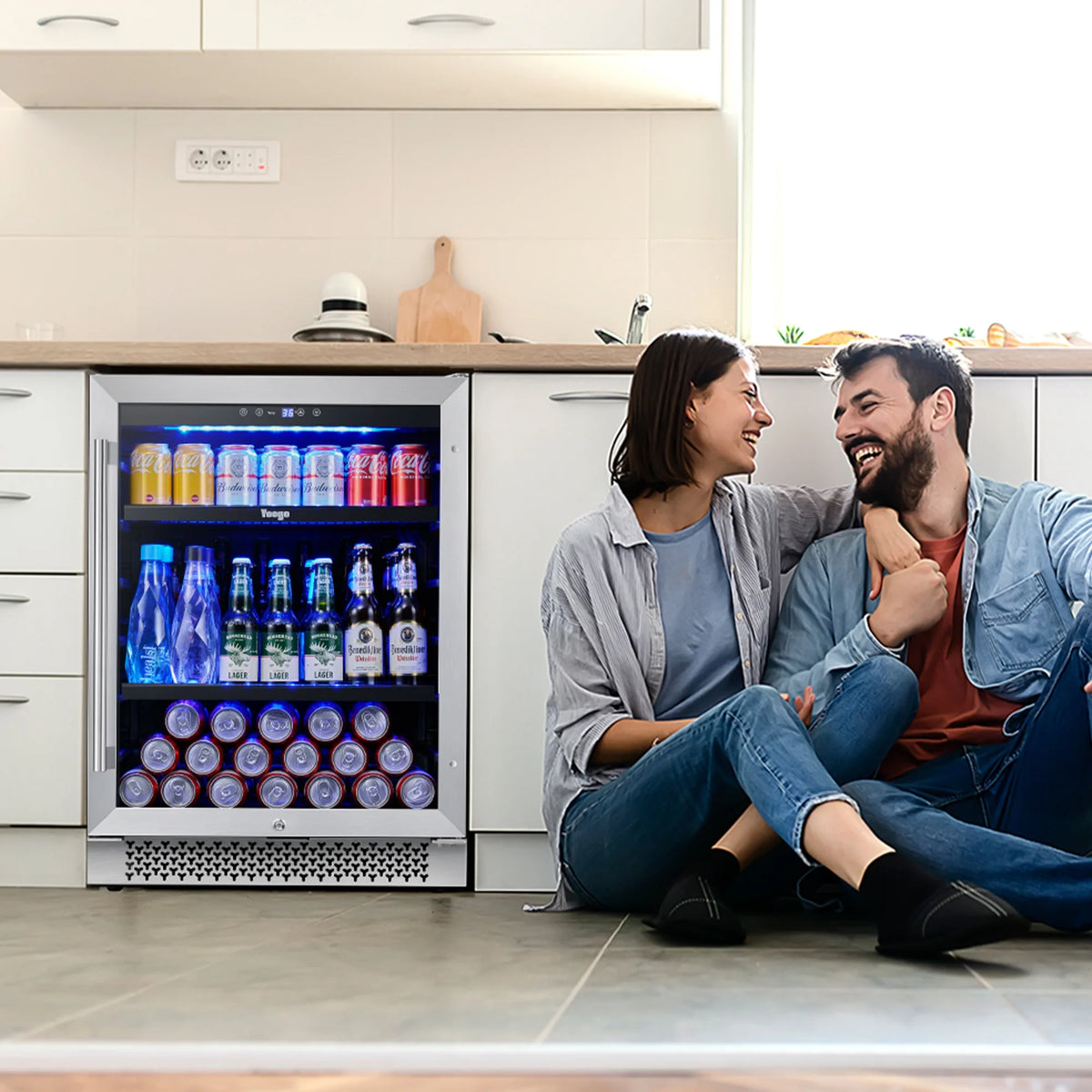 24'' 180 Cans Beverage Refrigerator Built-in or Freestanding B2812