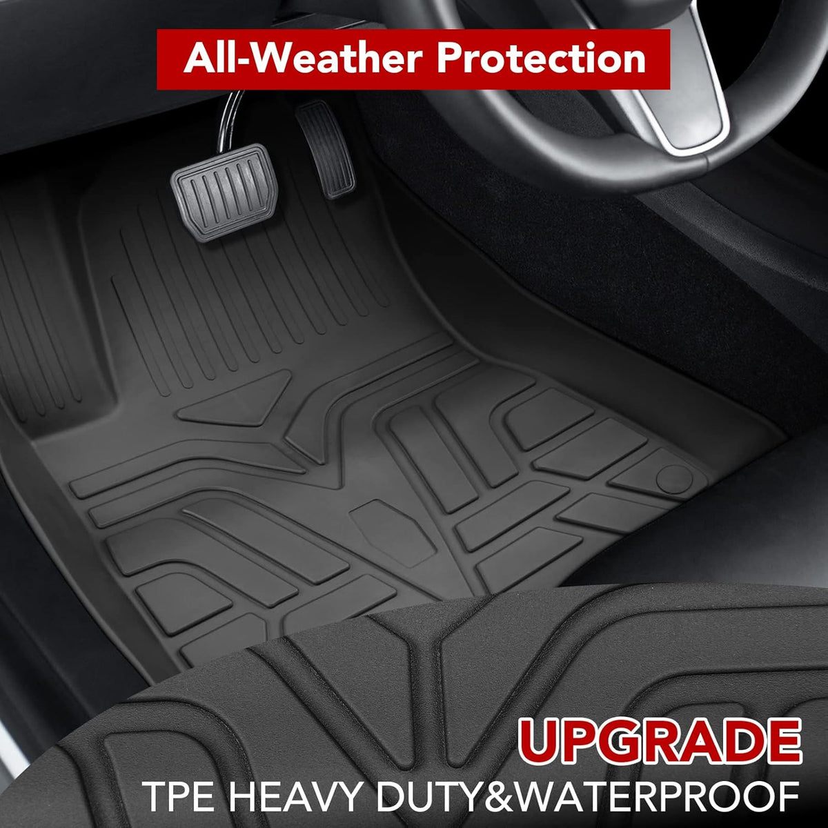 All-Weather TPE Floor Mat Full Set Cargo Liner O52897