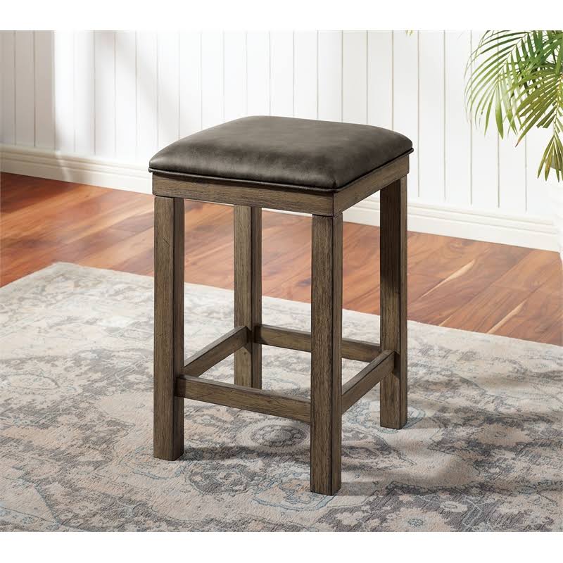 Light Walnut Wood 4-Piece Counter Height Dining Set N5621
