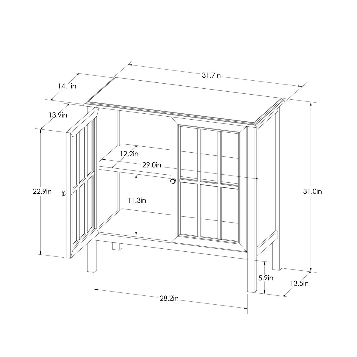Black 2 Door Accent Cabinet C243476