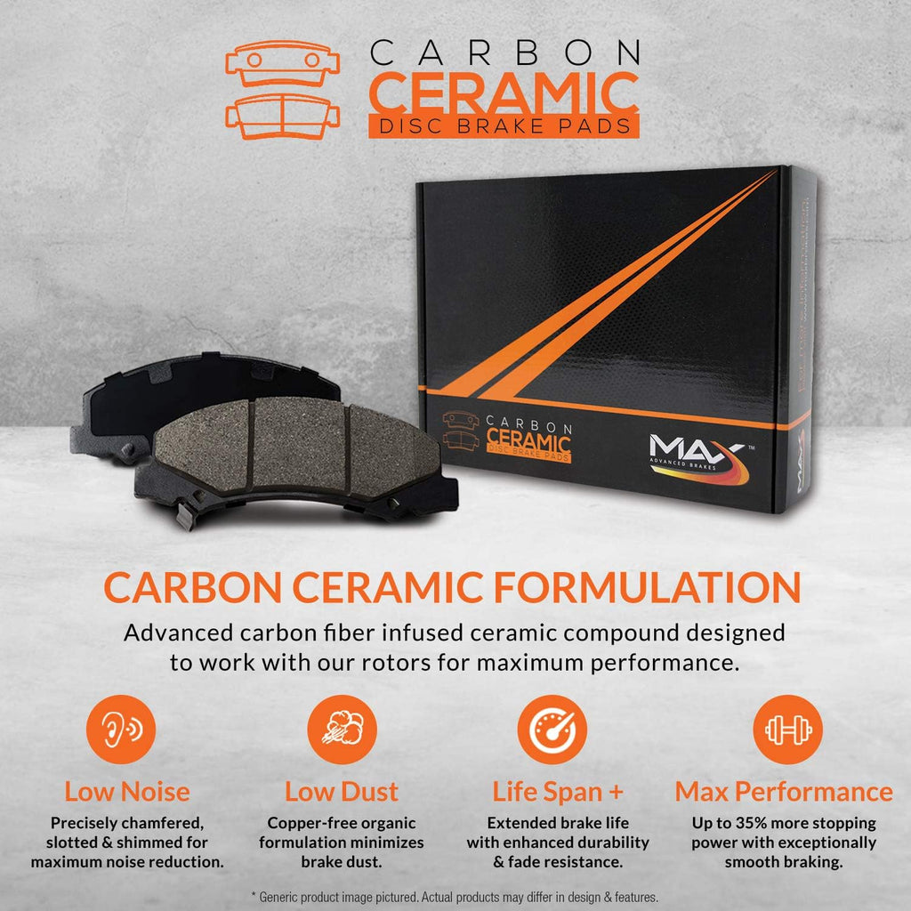 Max Brakes Premium OE Rotors with Carbon Ceramic Pads C336