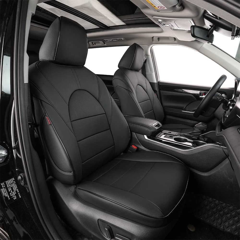 Custom Fit Full Set Car Seat Covers Three Rows Black Leatherette C194