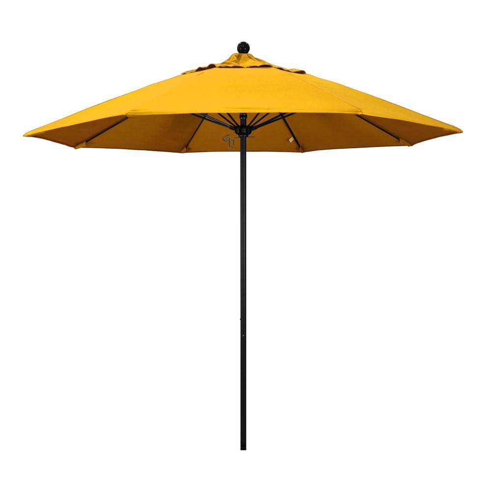 9 ft. Stone Black Aluminum Market Patio Umbrella Q938993