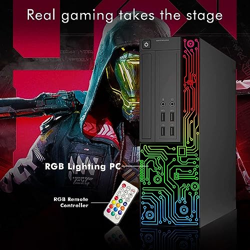 RGB Gaming Desktop Computer PC, Intel Core i5, GeForce GT 1030, 16GB RAM, 512GB SSD, 24 Inch Monitor, Keyboard Mouse Headset, WiFi, Windows 10 Pro B8357