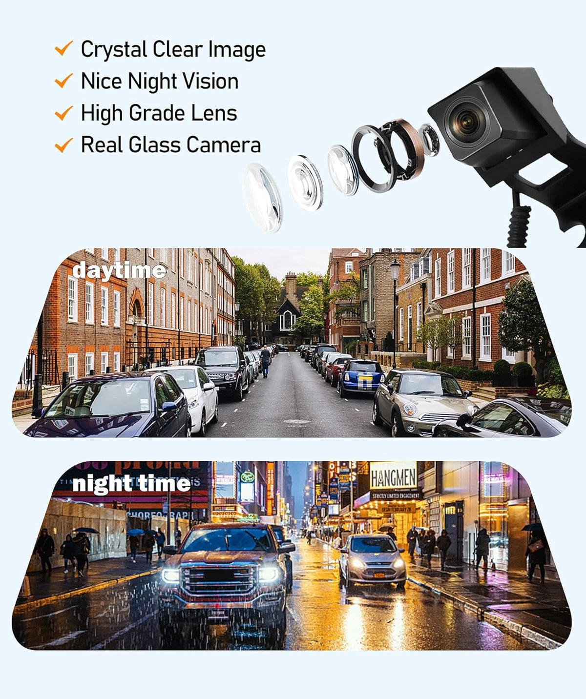 Spare Tire Rear View Backup Camera with 4.3" Anti-Glare Mirror Monitor C95688
