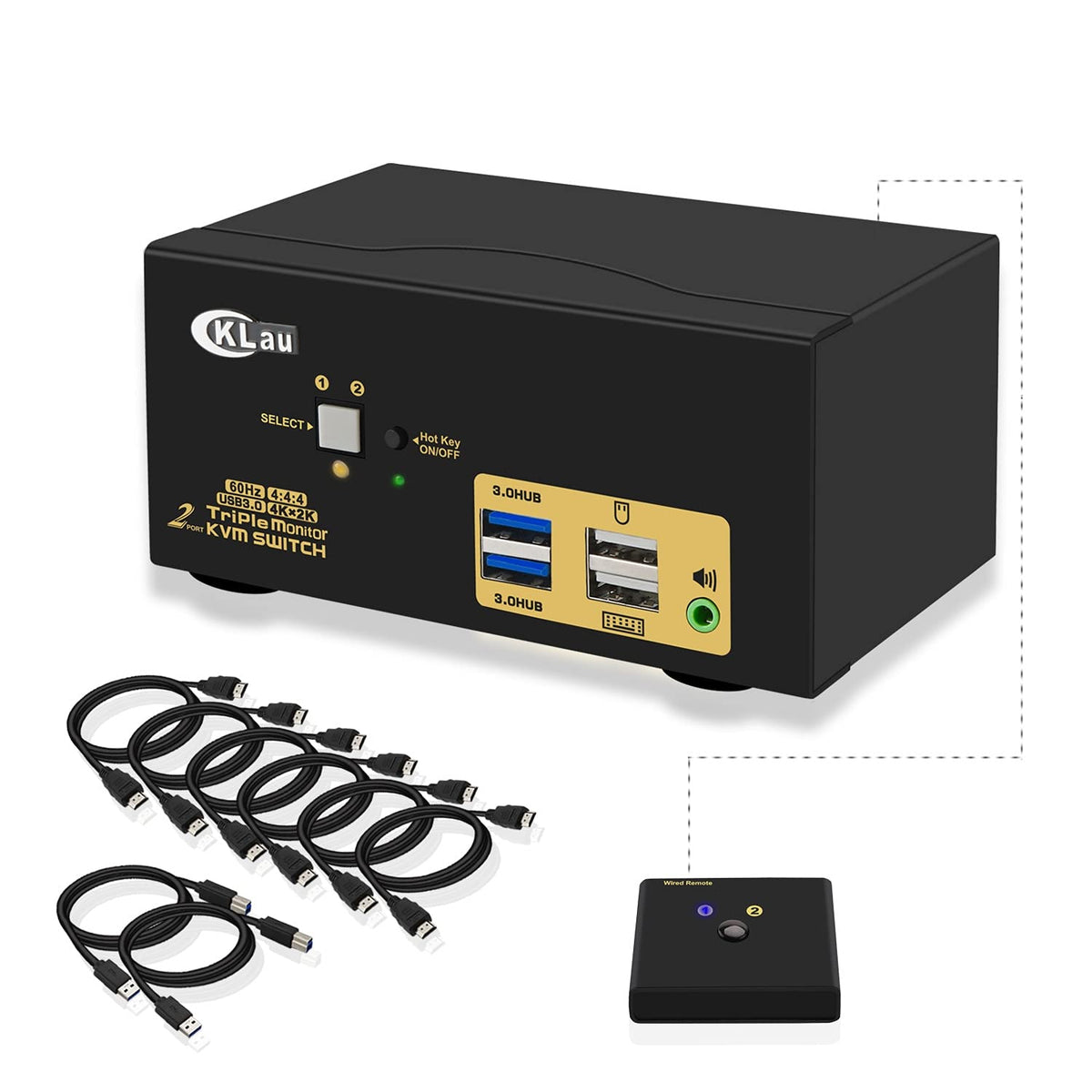 4 Port HDMI 2.0 USB 3.0 KVM Switch with Cables D73758