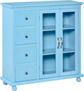Storage Sideboard Cabinet with 4 Drawers and Glass Door Cupboard H180439
