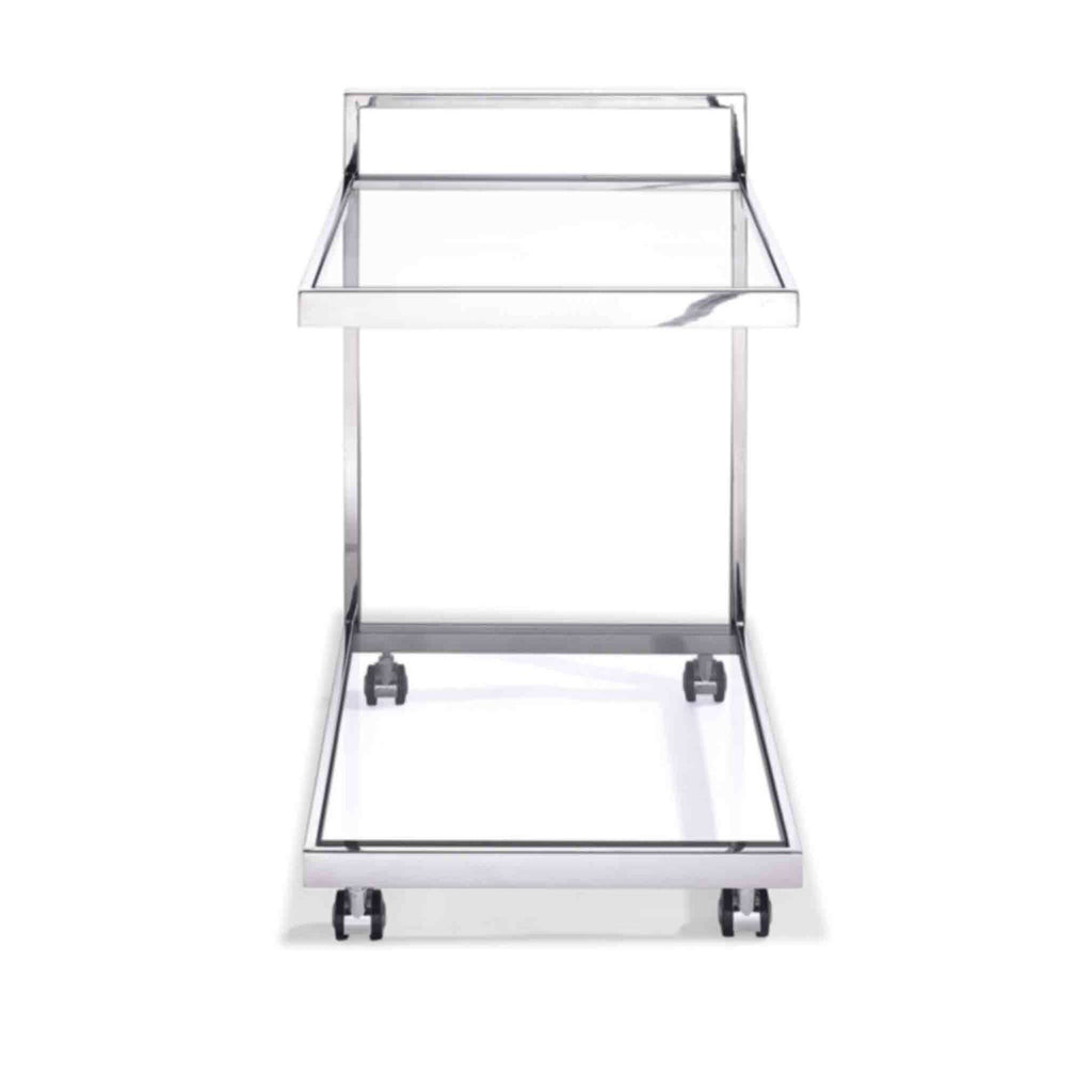 Clear Glass Side Table/Bar Cart U992875