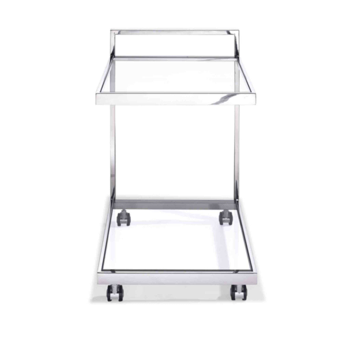 Clear Glass Side Table/Bar Cart U992875