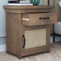 Grey 1 Drawer Wood Nightstand J747