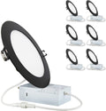 6-inch LED Recessed Slim Downlight, 6 Pack, Black Finish, Warm White 3000k U2237