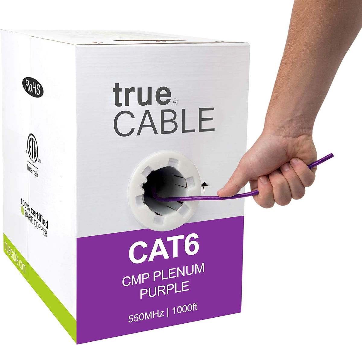 Blue 1000ft Cat6 Plenum Bare Copper UTP Ethernet Cable Q791