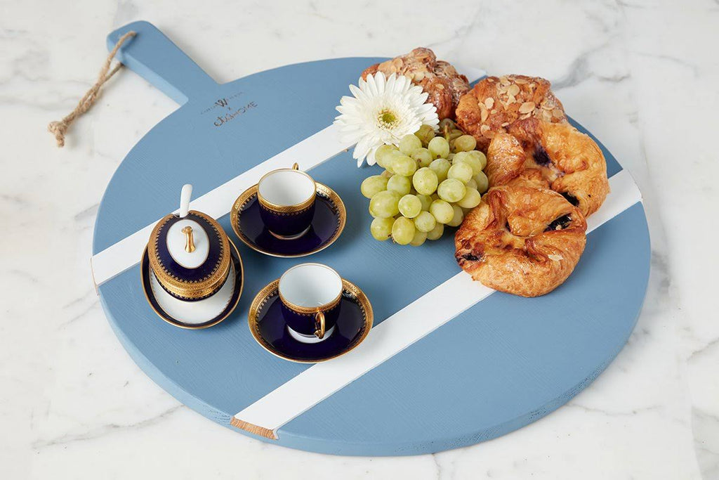 French Blue Round Charcuterie Board E402
