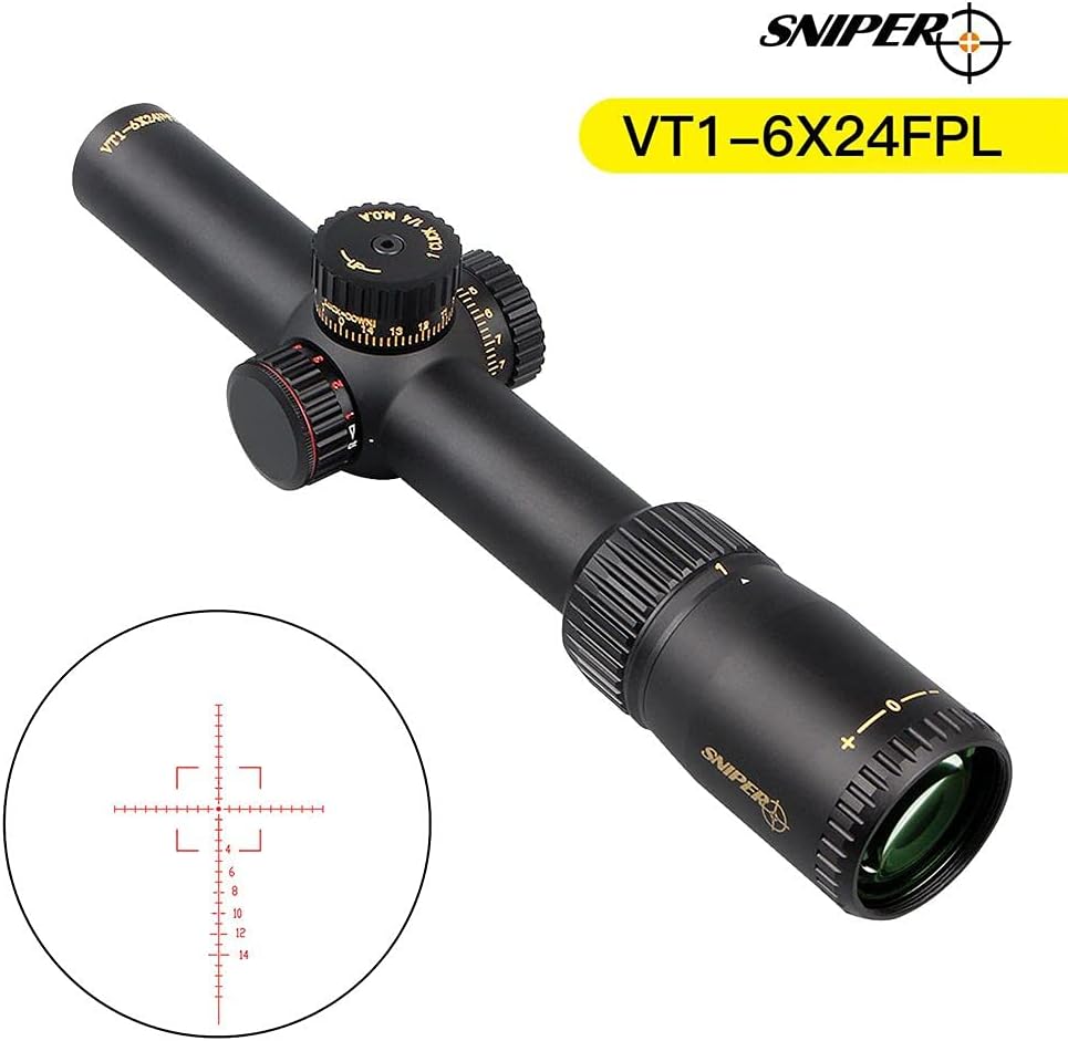 1-6X24 FFP Scope with Red/Green Illuminated Reticle and Scope Mount K6946
