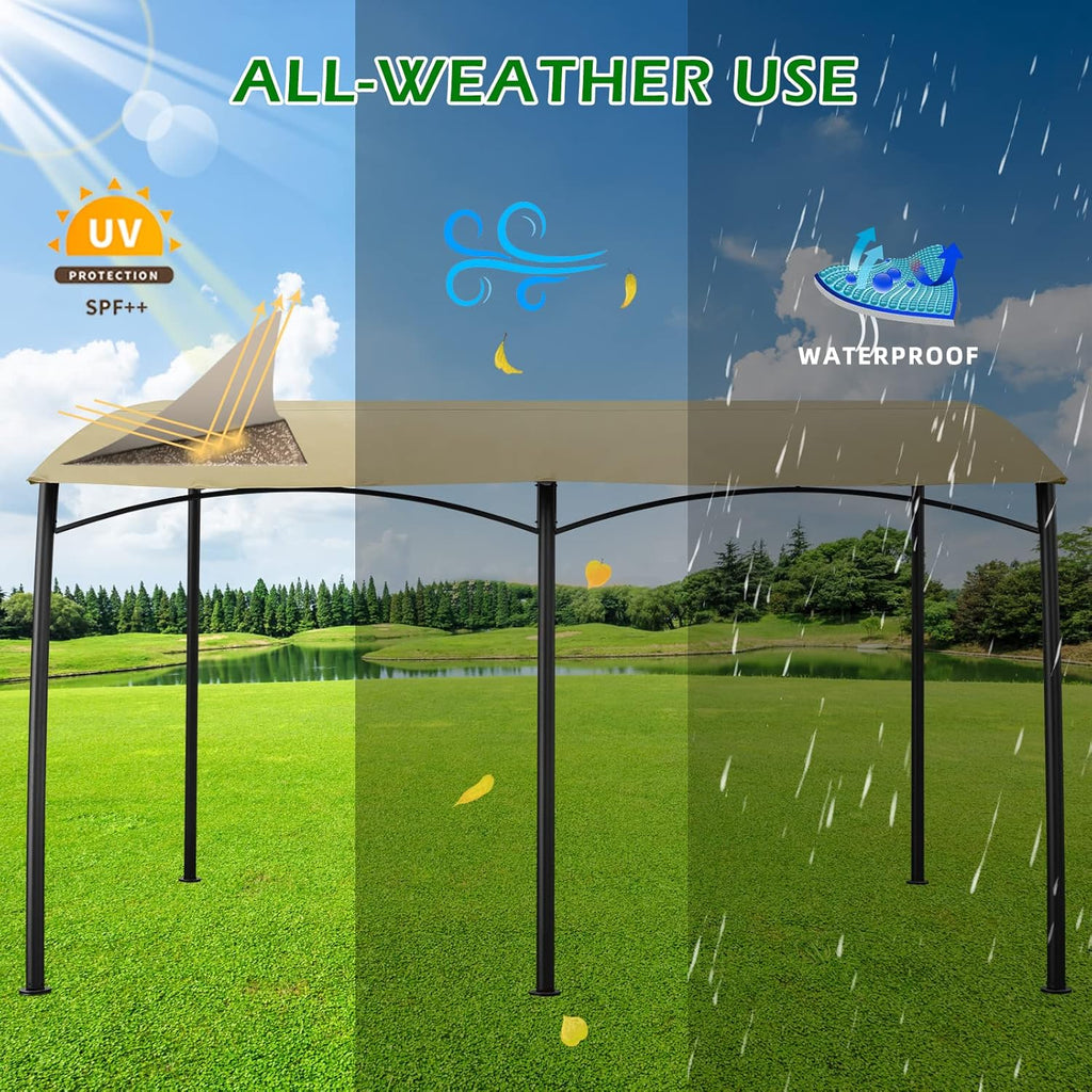 13'x10' Beige Steel Outdoor Awning Gazebo W913439