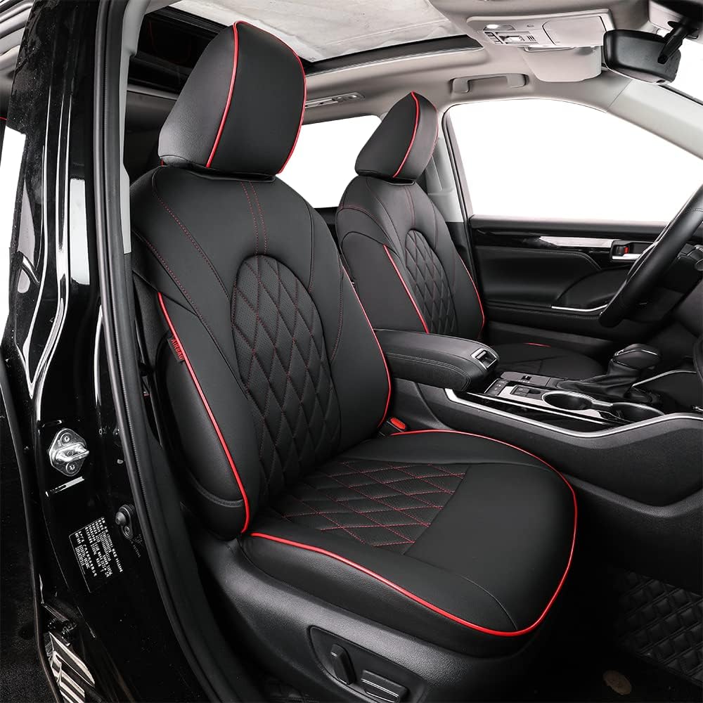 Custom Fit Full Set Car Seat Covers Three Rows Black Leatherette C194