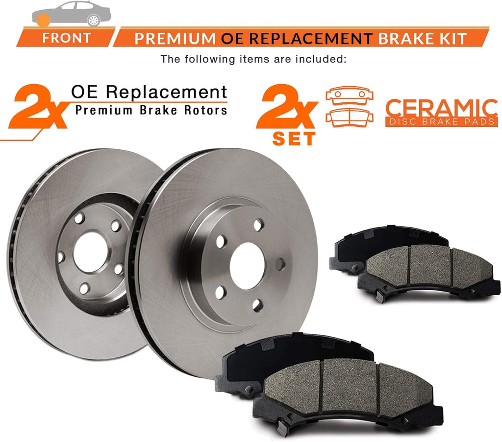 Max Brakes Premium OE Rotors with Carbon Ceramic Pads C336