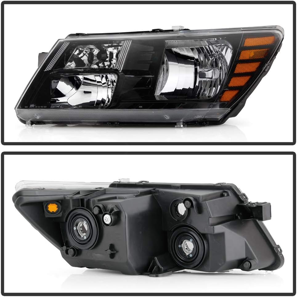 2009-2018 Dodge Journey Black Housing Headlights Assembly Pair Set Left+Right H3200