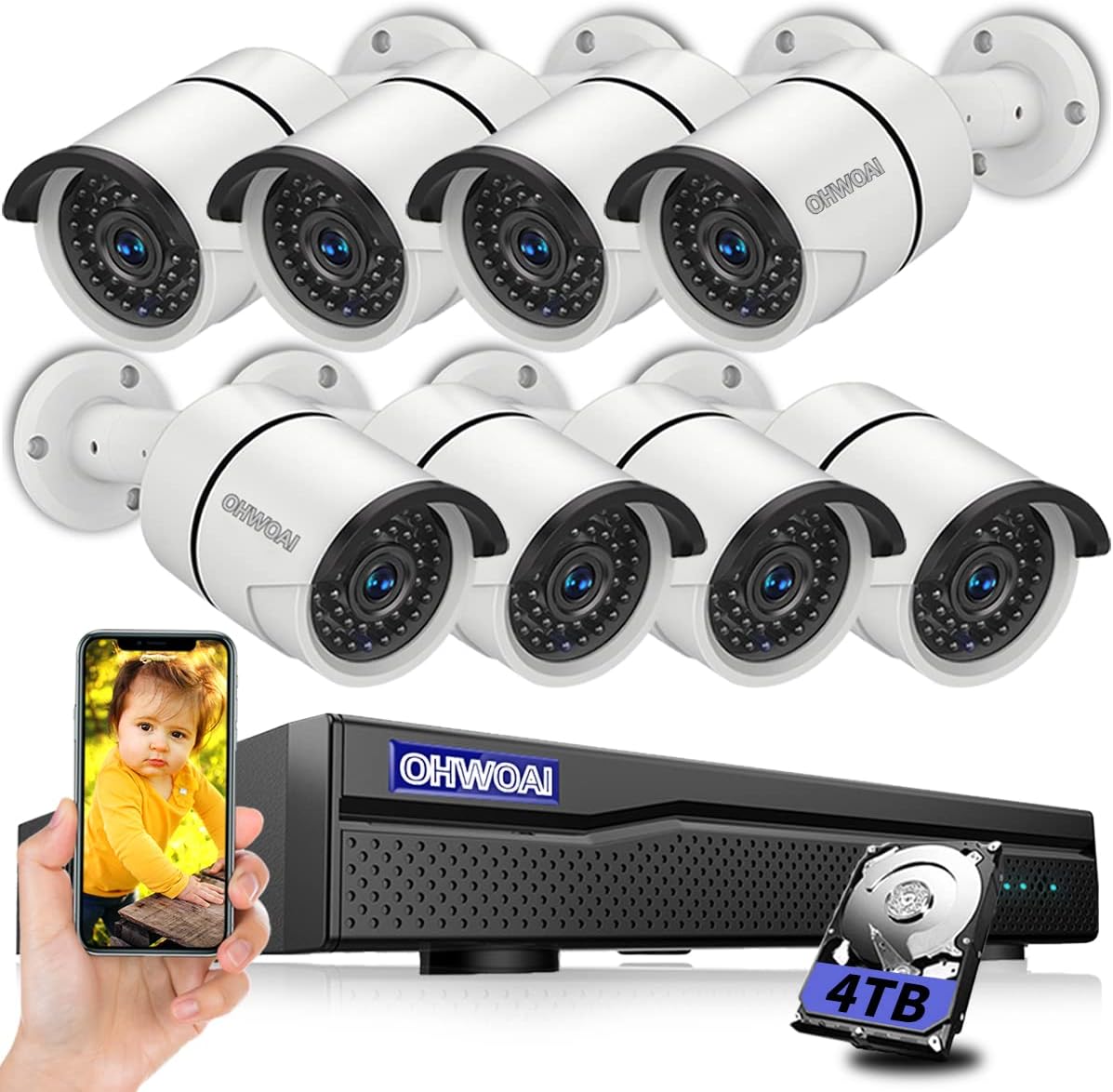 8 Channel POE Security Camera System with 1TB HDD X42927