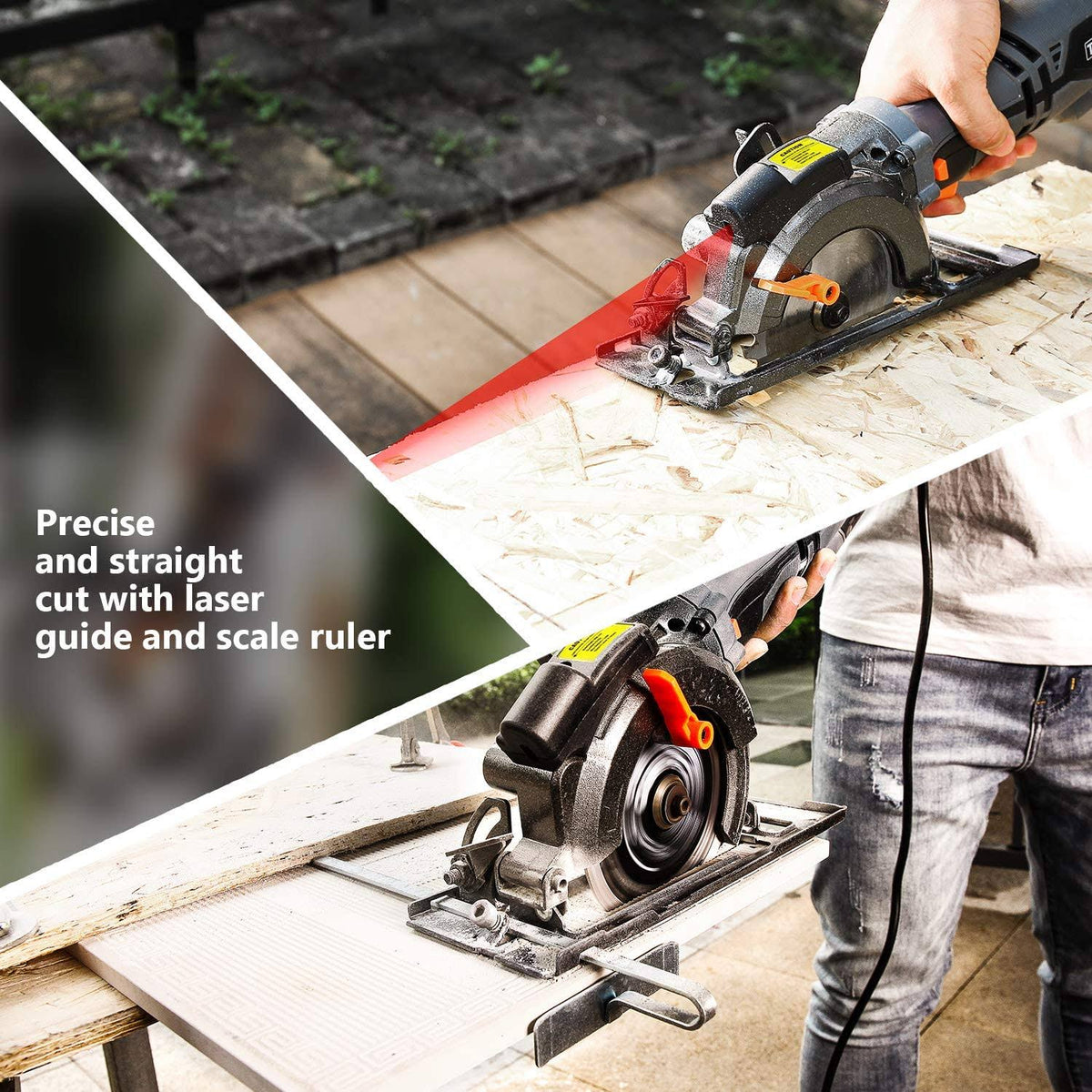 Circular Saw with Metal Handle, 6 Blades, Laser Guide M91775