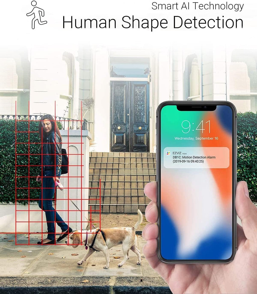 1080P Wi-Fi Video Doorbell Camera with AI-Human Detection K40692