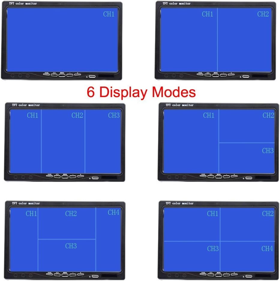 9 TFT LCD Quad Split Monitor with Remote Control Z27232