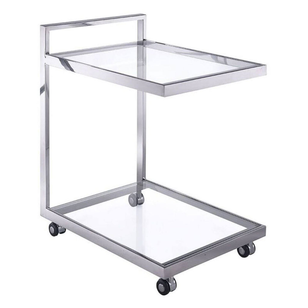 Clear Glass Side Table/Bar Cart U992875