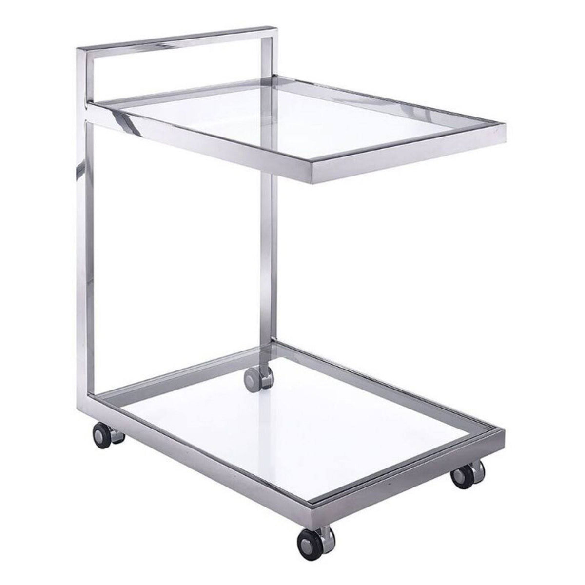 Clear Glass Side Table/Bar Cart U992875