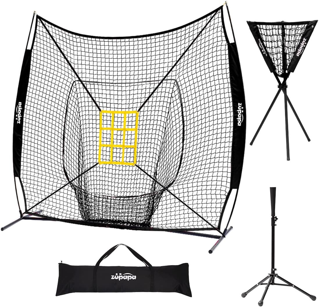 7 x 7 Feet Baseball Softball Net Tee Caddy Set G51839