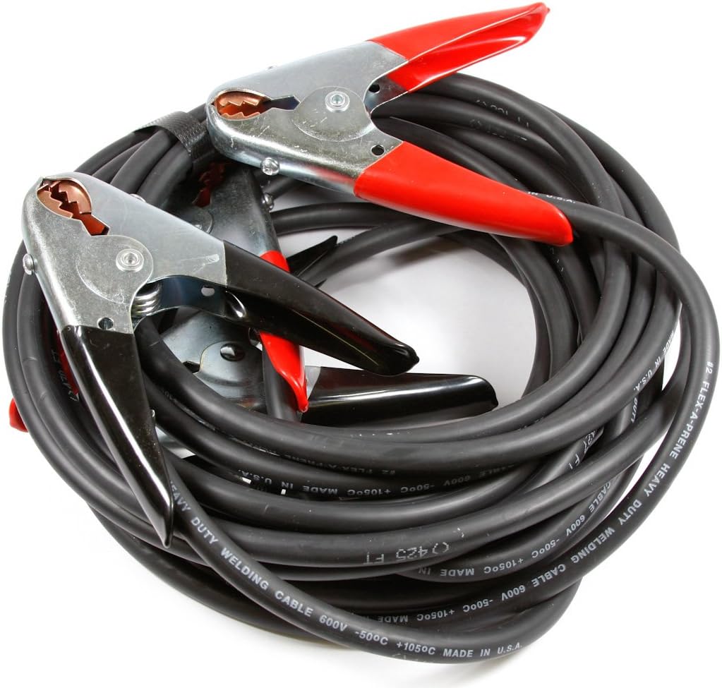 Heavy Duty Booster Battery Cables with 500 Amp Clamps, 25-Feet, Black And Red Z34676
