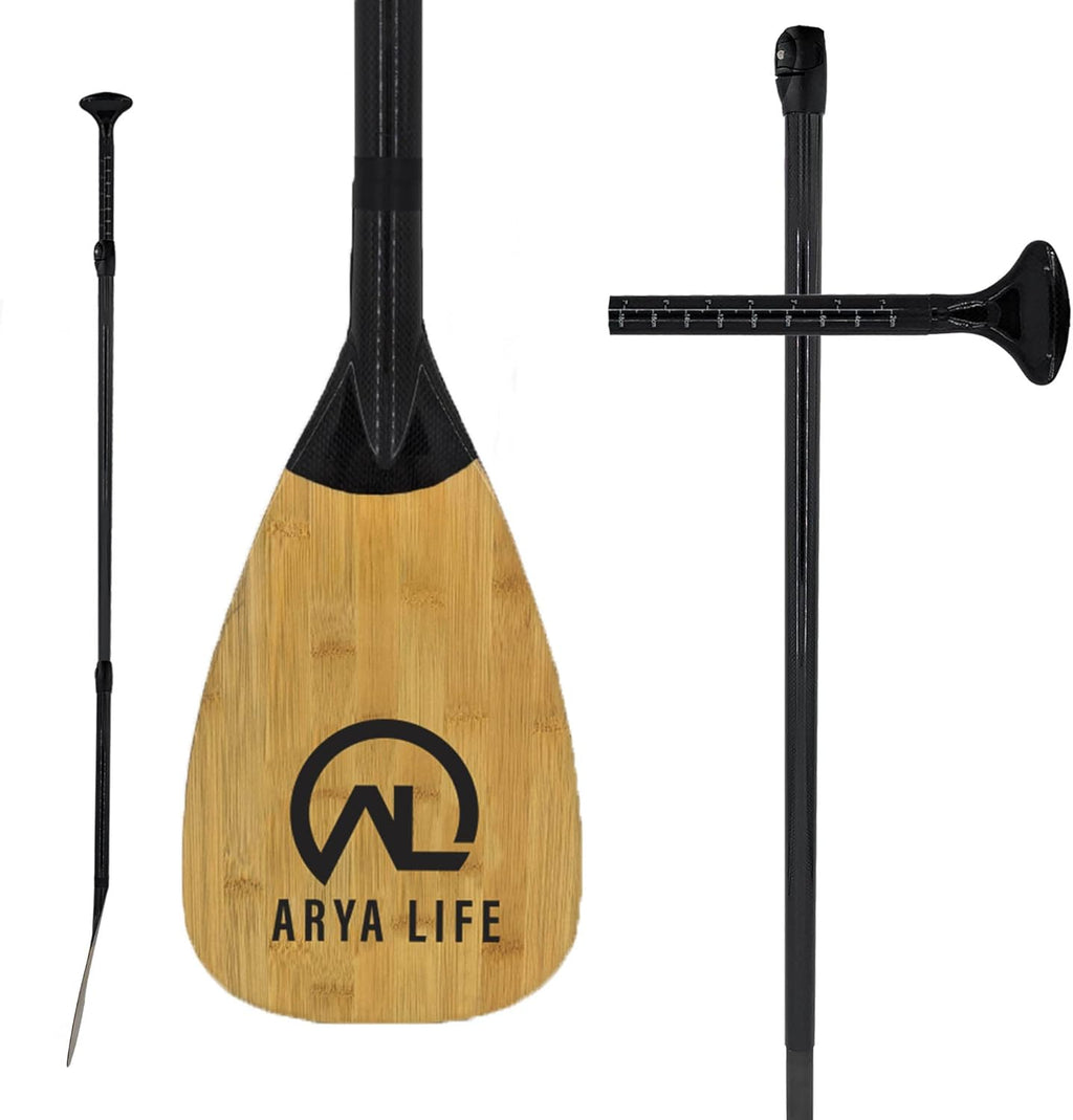 3 Piece Adjustable Fiberglass Carbon Fiber SUP Paddle B3379