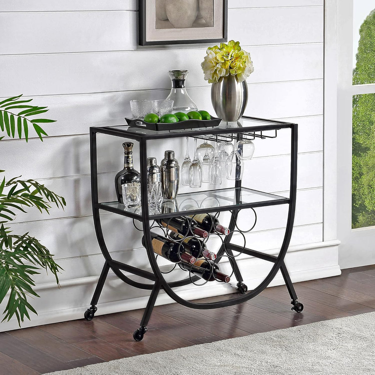 Silver Metal Bar Cart B6004