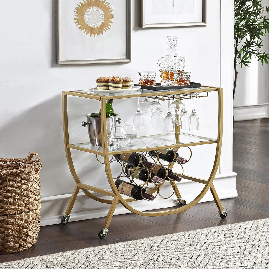 Silver Metal Bar Cart B6004