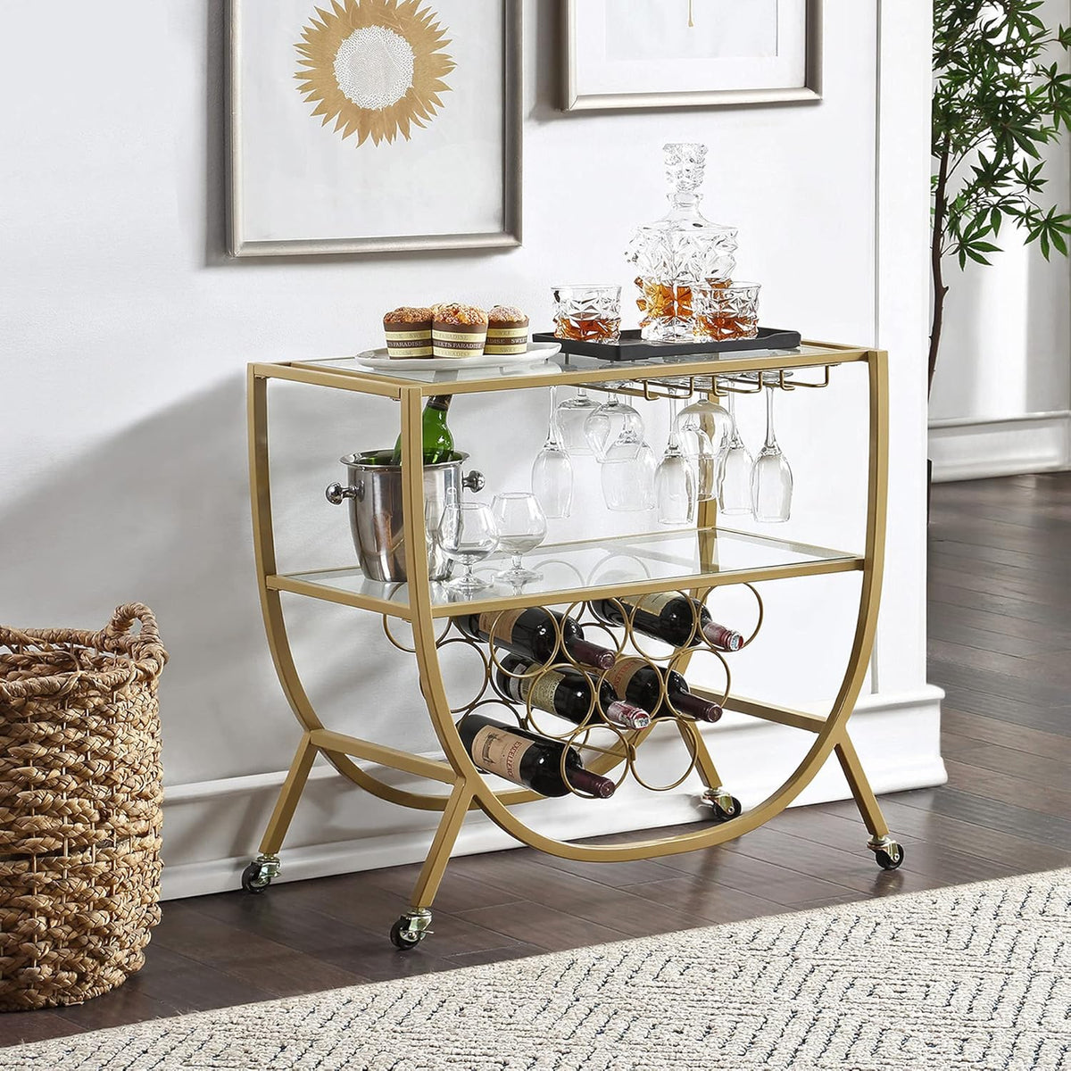 Silver Metal Bar Cart B6004