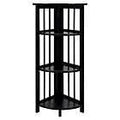 Black 4-Shelf Corner Folding Bookcase P113