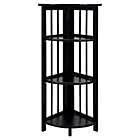 Black 4-Shelf Corner Folding Bookcase P113