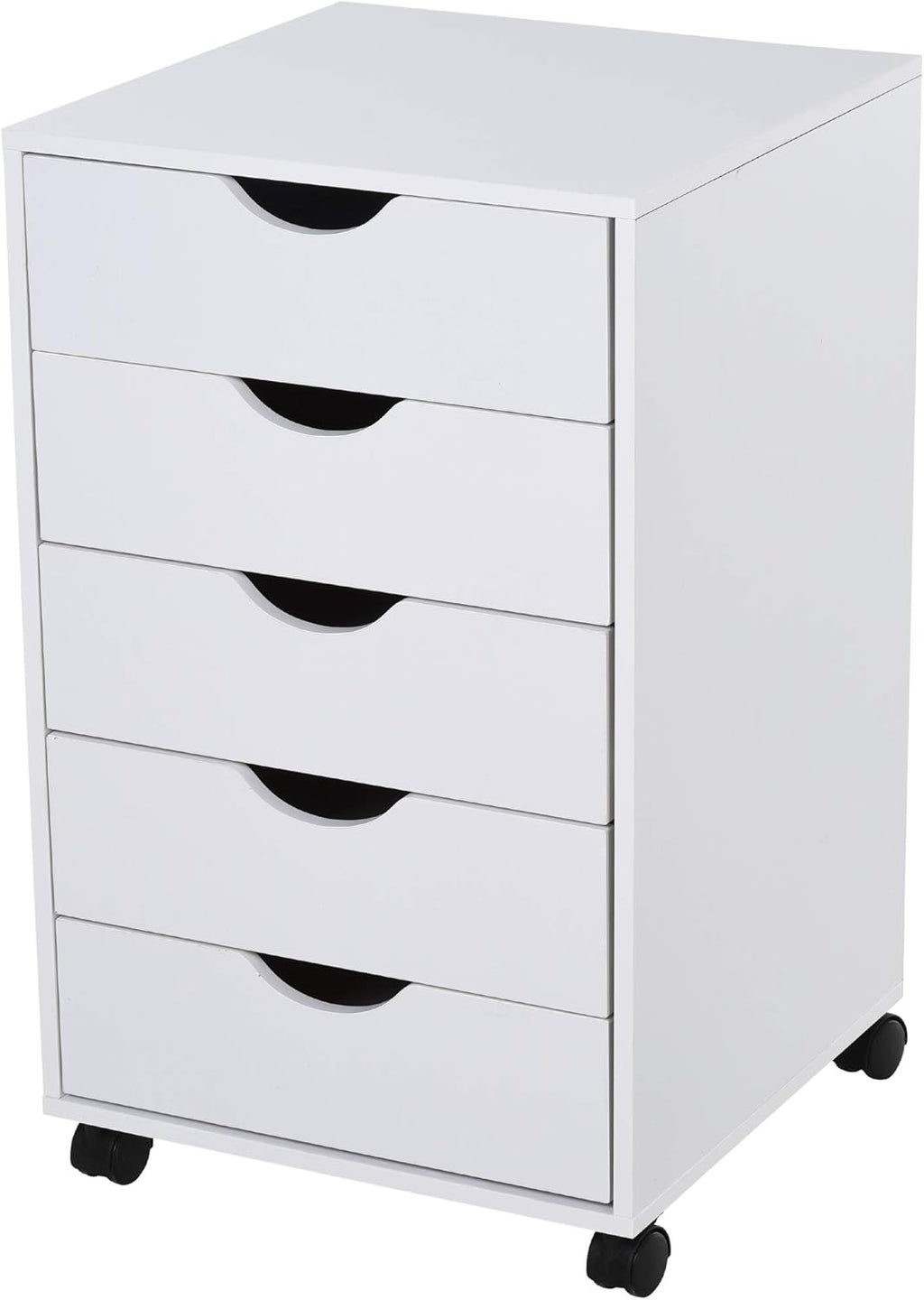 White 5 Drawer File Cabinet with Wheels A79113
