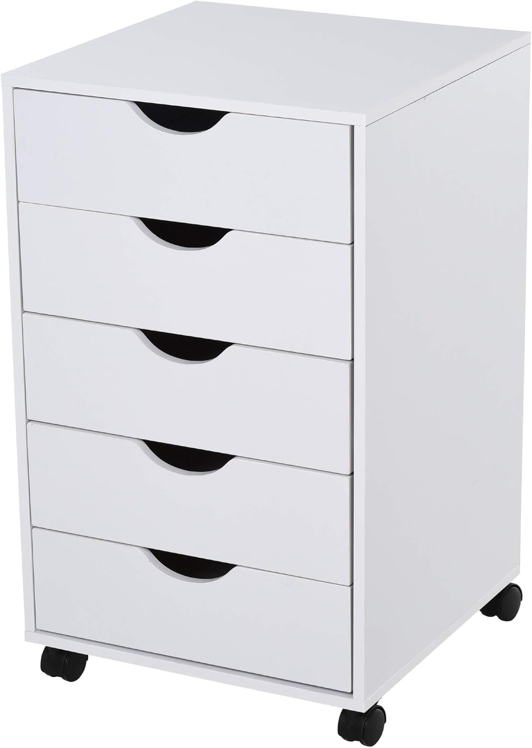 White 5 Drawer File Cabinet with Wheels A79113