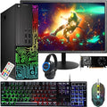 RGB Gaming Desktop Computer PC, Intel Core i5, GeForce GT 1030, 16GB RAM, 512GB SSD, 24 Inch Monitor, Keyboard Mouse Headset, WiFi, Windows 10 Pro B8357