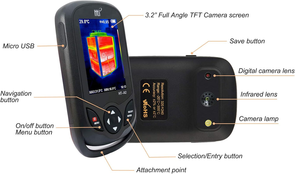320 x 240 IR Resolution Thermal Camera with 76800 Pixels S4801