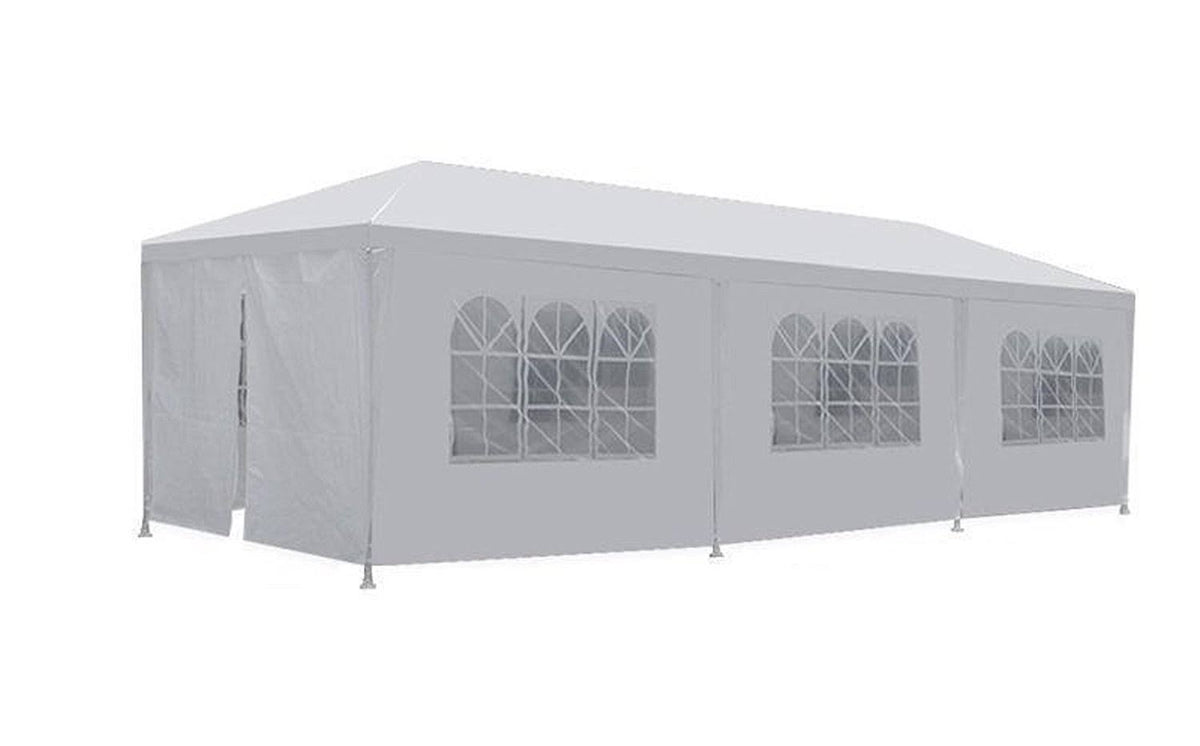 White Outdoor Gazebo Canopy Tent with Removable Walls S55412