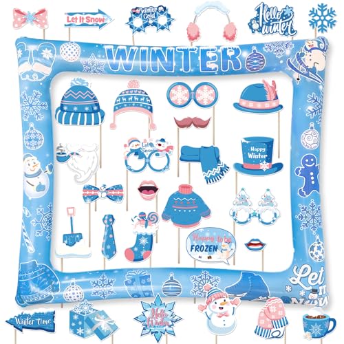 Christmas Photo Booth Props Inflatable Frame 32Pcs M1341