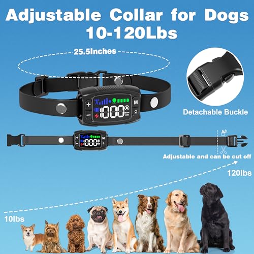 Wireless Dog Fence System, Rechargeable IPX6 Waterproof Collar, 33Yd-1000Yd Range V58437